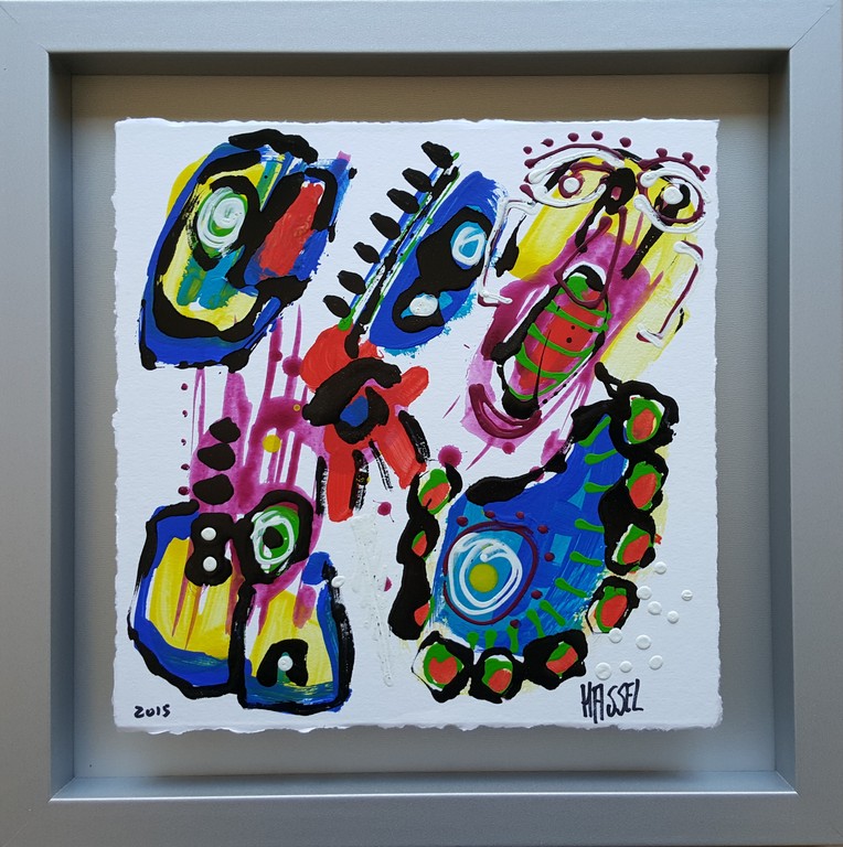 Ad van Hassel - Acrylverf op papier - zeer uniek origineel werk kopen? Bied vanaf 115!