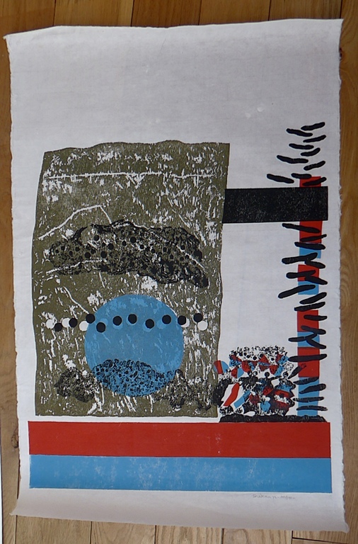 Jef Diederen (1920-2009), Houtsnede uit 1975 met de titel: Tumult kopen? Bied vanaf 1!