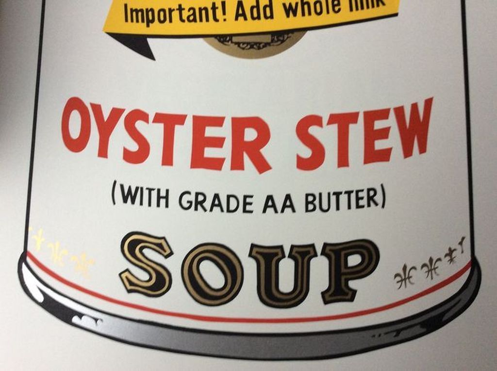 Andy Warhol: Met de hand gezeefd druk, Campbell's Oyster Soup II kopen? Bied vanaf 100!