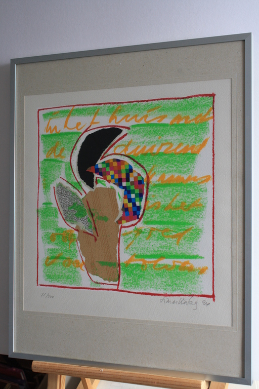 simon Vinkenoog - LITHO met GEDICHT limited uitgave verkocht voor € 36!