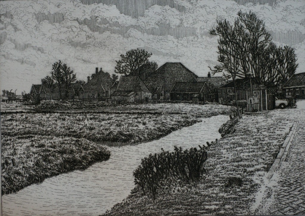 Frans Room - "West Graftdijk" - ets - oplage: 75 ex.  kopen? Bied vanaf 25!