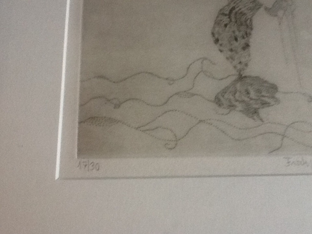 Aldone Gustas: ets/ litho,Fisch jongleuse. kopen? Bied vanaf 1!