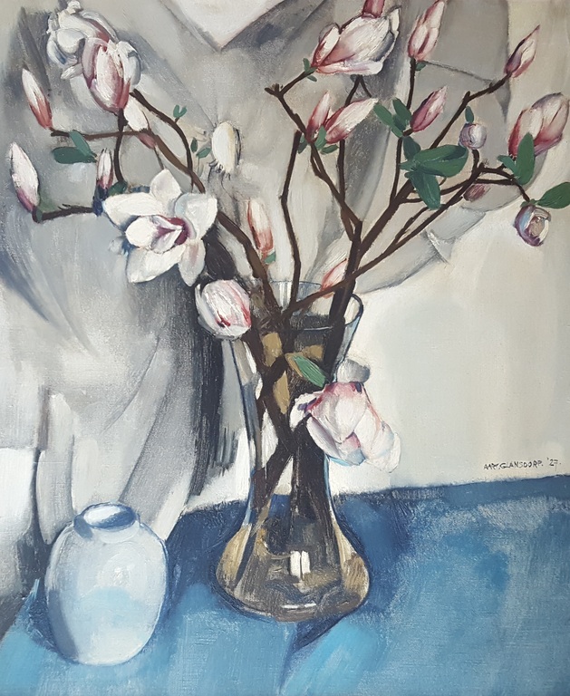 Aart Glansdorp - Magnolia's - olie op doek, gesigneerd en '27 kopen? Bied vanaf 395!