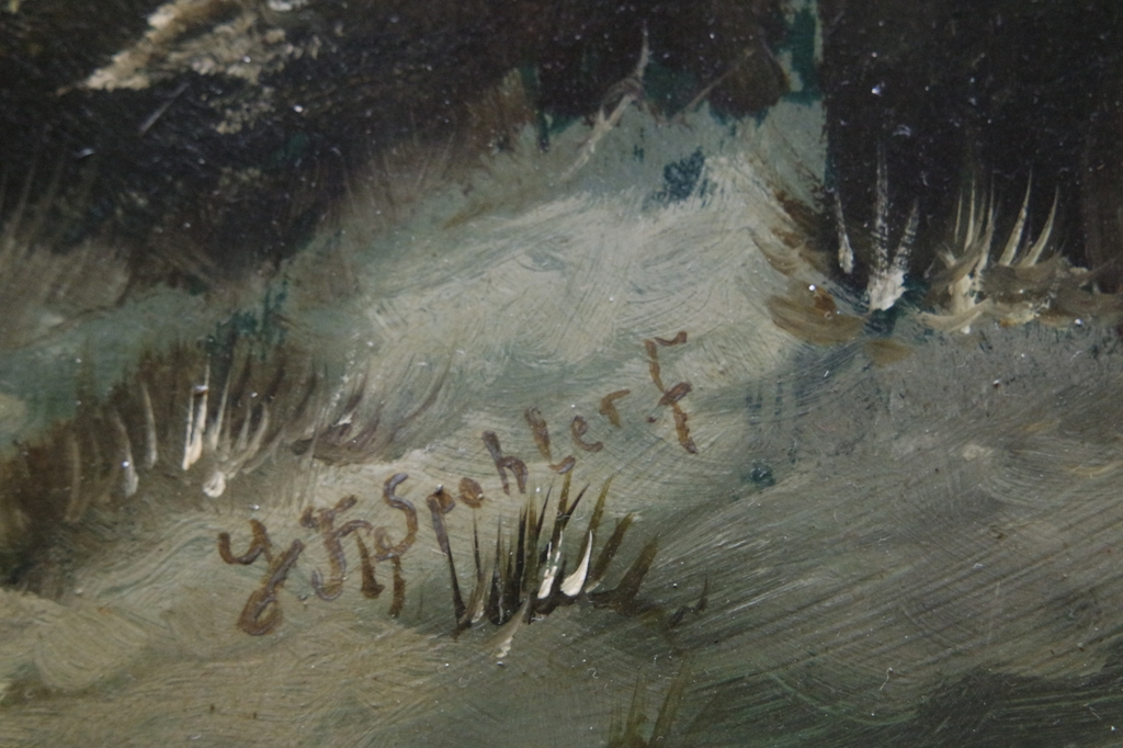 Hollandse school: olieverf op paneel , winterlandschap kopen? Bied vanaf 145!