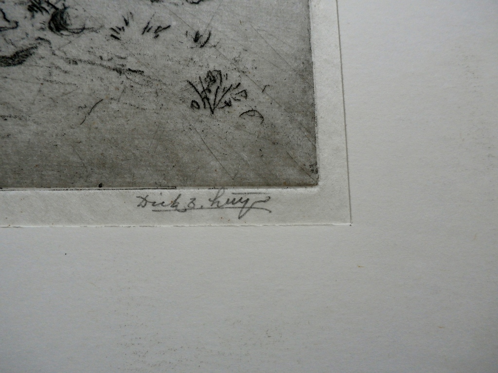 Dick van Luijn (de Luis) - ets: Schelp kopen? Bied vanaf 40!