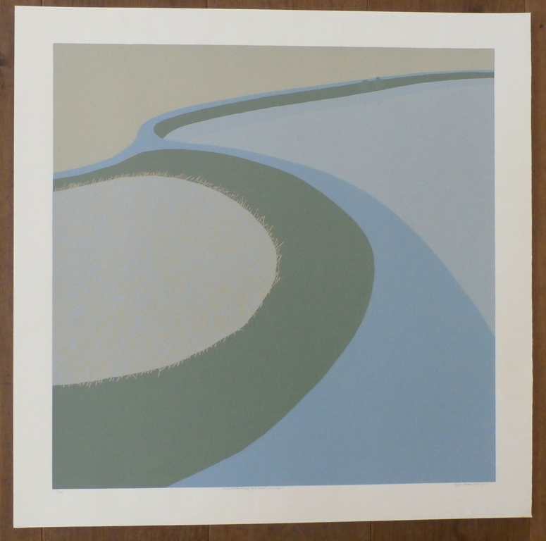 Doris Groeneveld - zeefdruk: Westefriese dijk tussen wiet en riet - 1978 kopen? Bied vanaf 45!