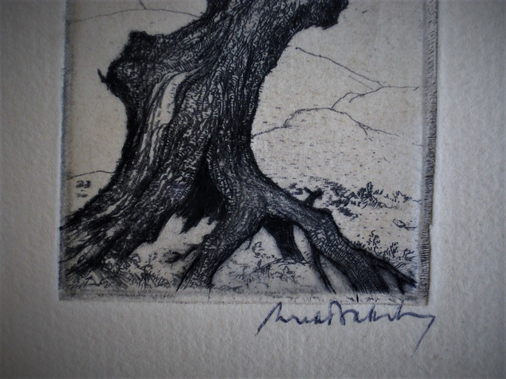 Zeldzame "Japanse periode" Ets "Oude boom" Dirk Baksteen gesigneerd  kopen? Bied vanaf 1!