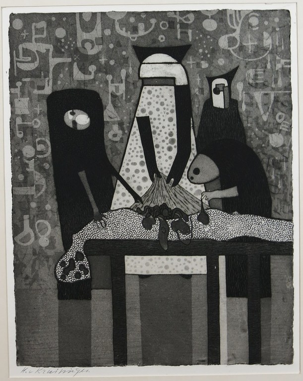 Harry van Kruiningen: Ets en Aquatint, De eerste geheime anatomische les kopen? Bied vanaf 70!