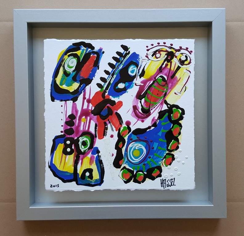 Ad van Hassel - Acrylverf op papier - zeer uniek origineel werk kopen? Bied vanaf 115!