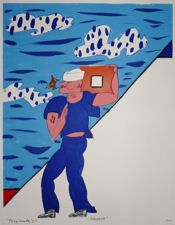 Alphons Freymuth: Zeefdruk, "Vervoer" verkocht voor € 55!