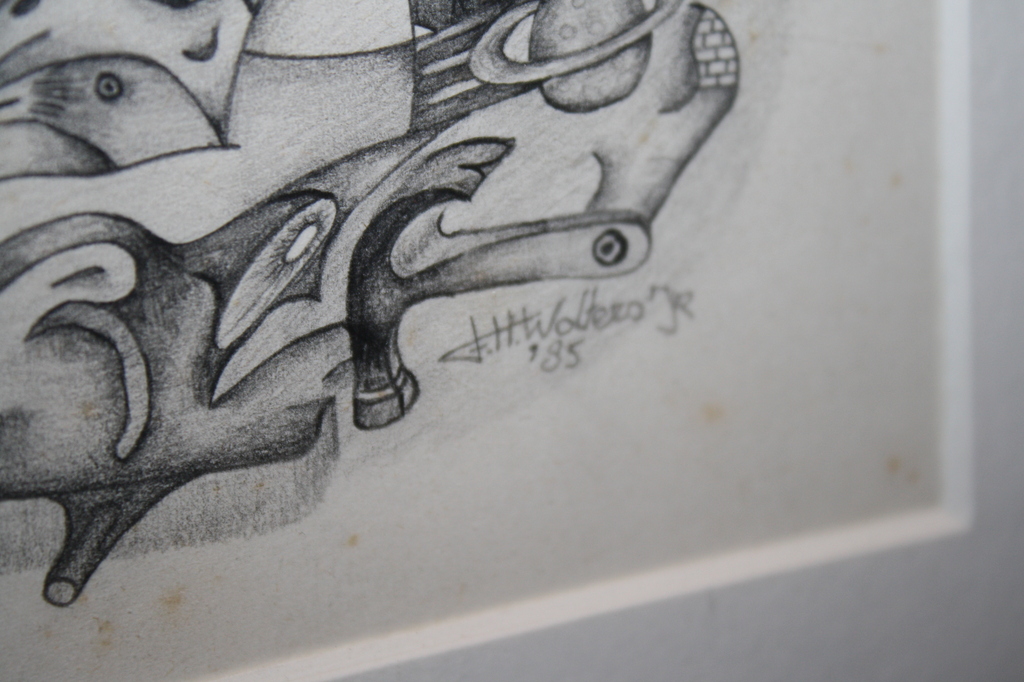 ILLUSIE TEKENING in manier escher door JH WOLTERS kopen? Bied vanaf 1!