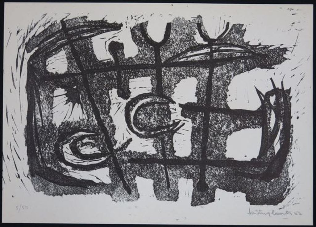 Wim Strijbosch: Litho, Zonder titel (creatie 1952) kopen? Bied vanaf 1!