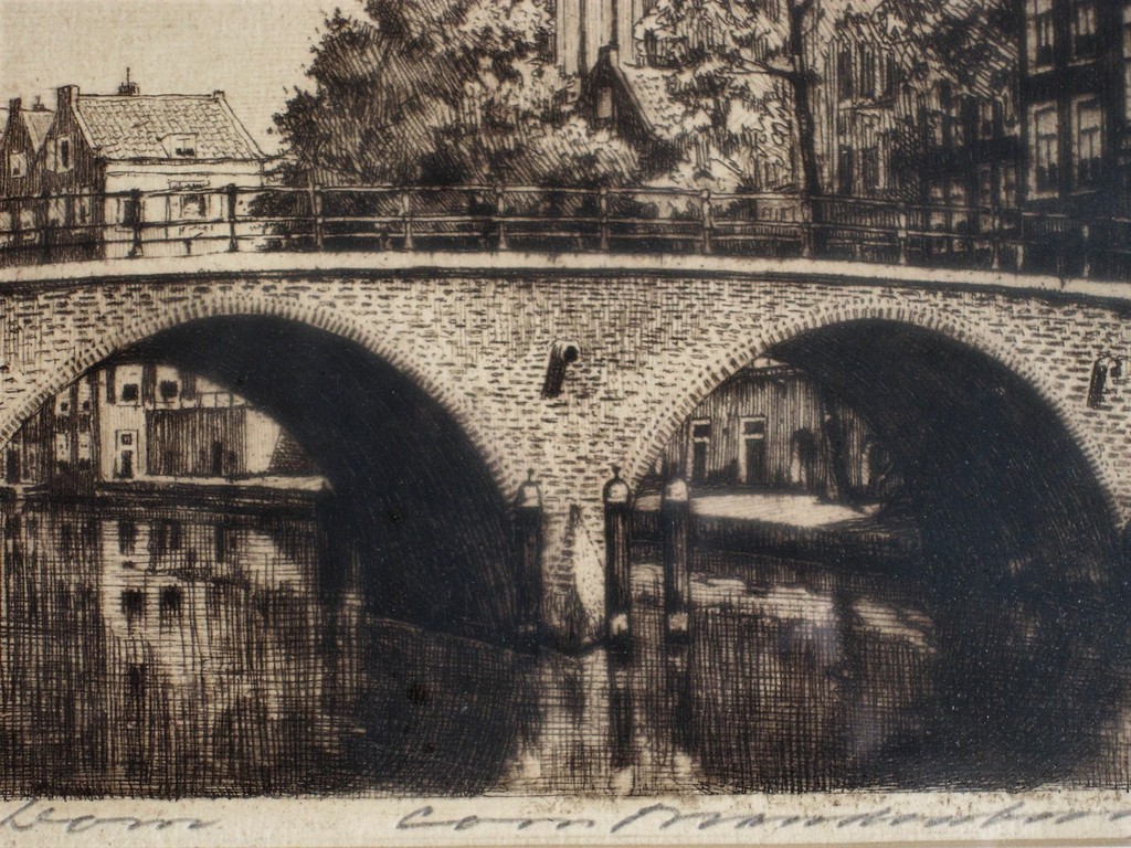 Mooie Ets "Utrecht en de Dom" van Nederlands grootste etser van stadsgezichten kopen? Bied vanaf 1!