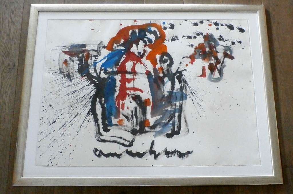 Anton Heyboer- ingelijste grote aquarel: Moeder En Kind - gratis verzending (*) kopen? Bied vanaf 450!