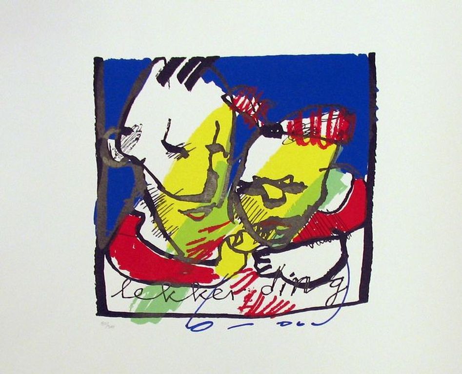 Herman Brood - Originele Hand Gesigneerde Zeefdruk - Lekker Ding kopen? Bied vanaf 1!