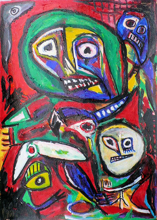 verlatenheid- acryl op papier-gesigneerd verkocht voor € 80!