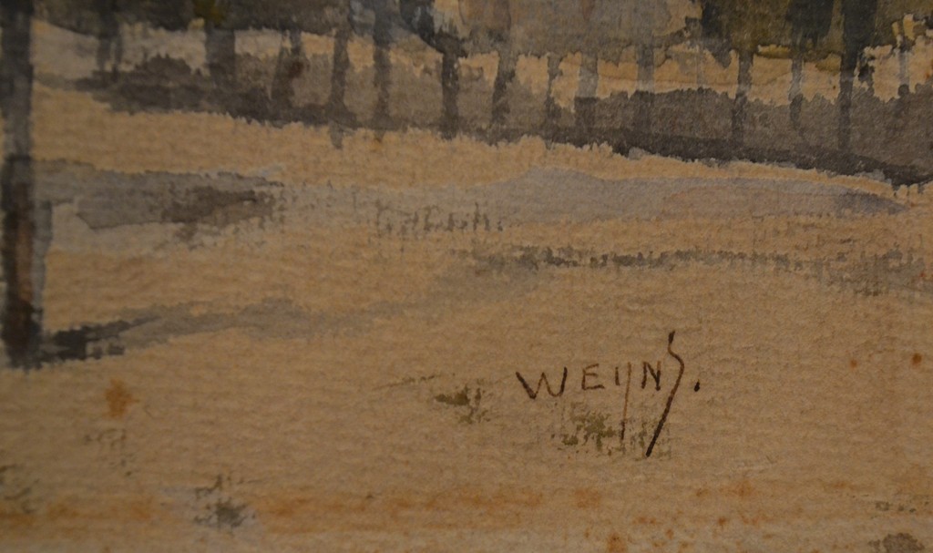 Jan Harm Weijns (1864-1945): Aquarel, Dorpje in de winter kopen? Bied vanaf 1!