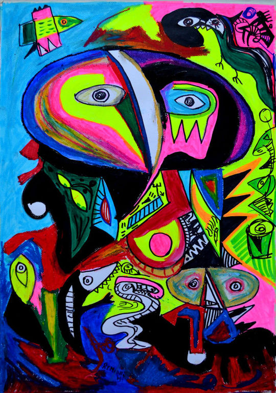 Voorspoed- gemengde techniek op papier-handgesigneerd en certificaat verkocht voor € 120!