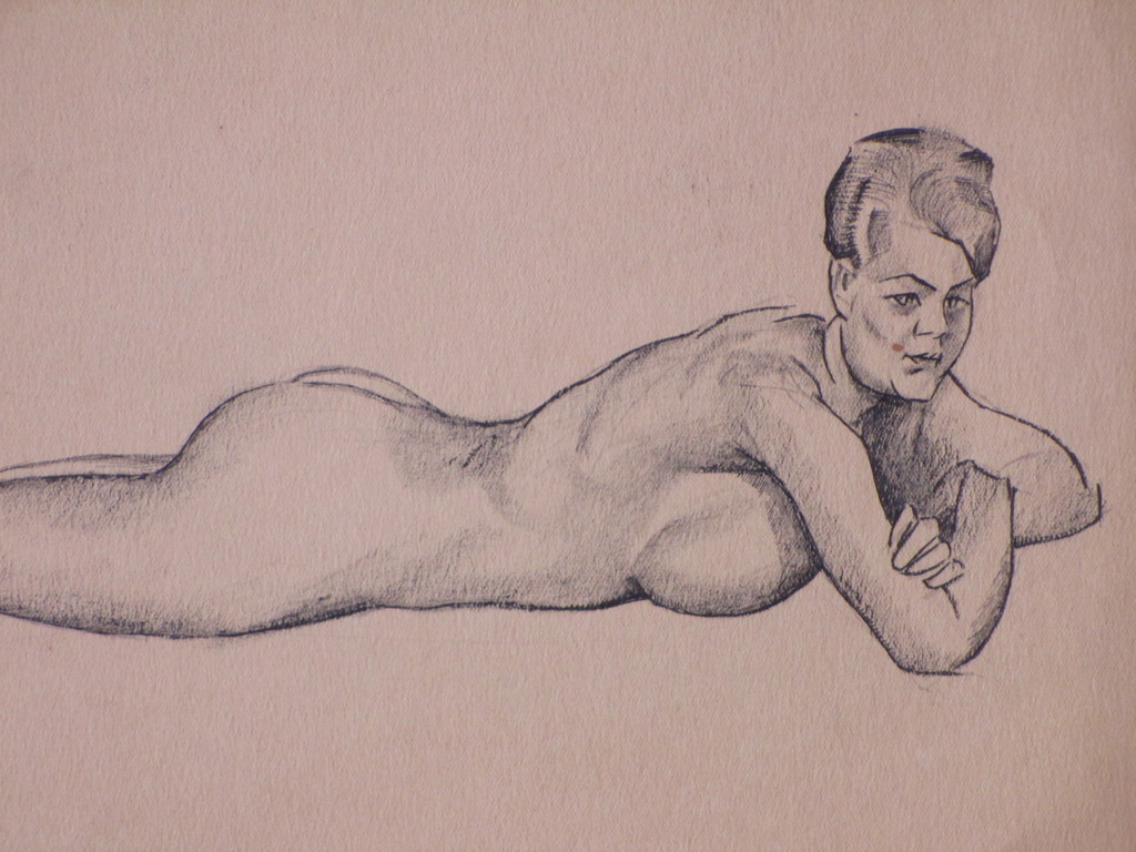 Herman Bieling, Liggende naakte vrouw, Tekening 1919 kopen? Bied vanaf 1!