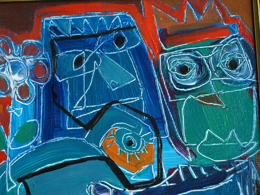 Jasper Banen (1962) : olieverf op board - Samen - Gesigneerd & ingelijst - 2001  kopen? Bied vanaf 45!