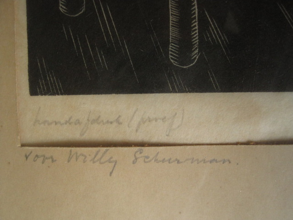 Bijzonder leuke houtsnede "in het Cafe" van Haags graficus Jan Franken 1896-1977 kopen? Bied vanaf 1!