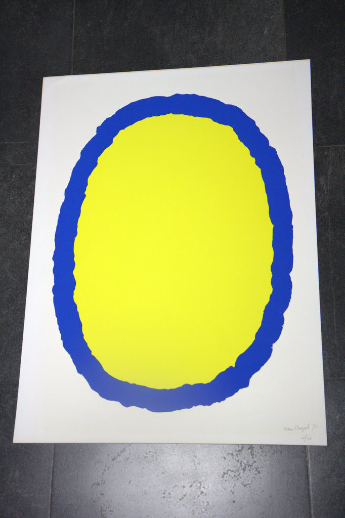 Bram Bogart - Geel blauw - Handgesigneerde litho - oplage 190 ex. - 1978  kopen? Bied vanaf 450!