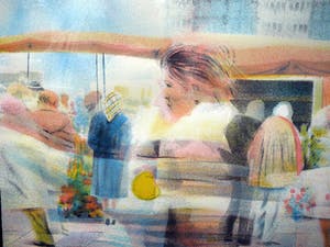 John Verberk - 'De markt' -lithografie 1978- kopen? Bied vanaf 10!