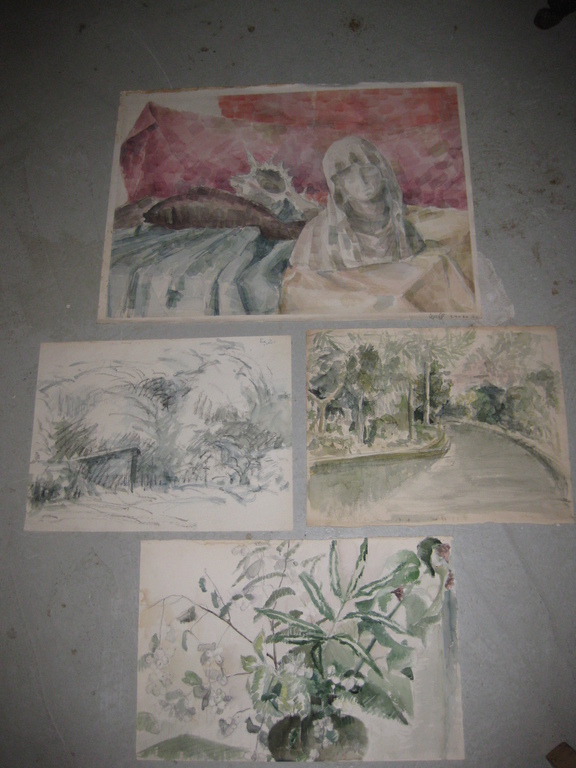4x aquarel Wilhelmina van den Eerenbeemt  kopen? Bied vanaf 1!
