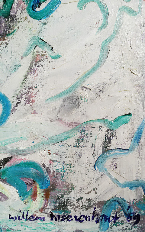 Willem Moerenhout - Abstracte compositie, olieverf op doek (ingelijst, groot) kopen? Bied vanaf 195!
