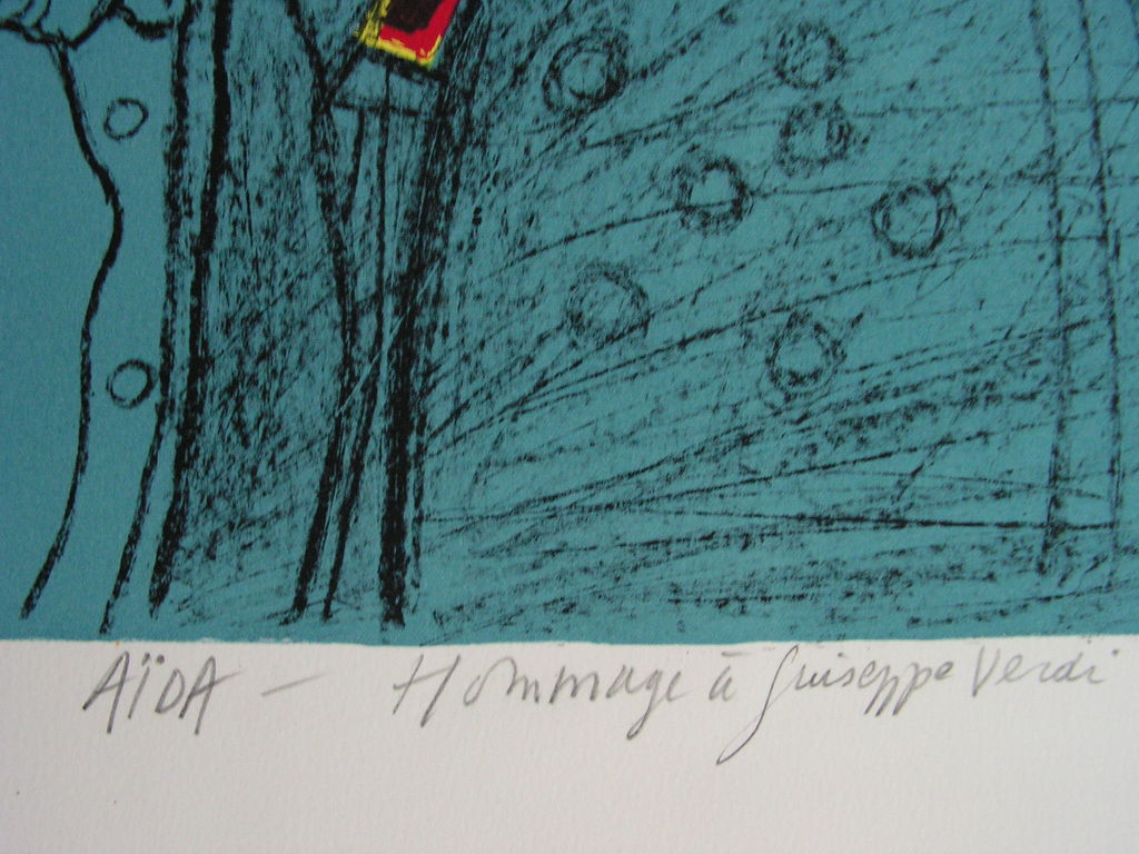 Corneille - zeefdruk - Aïda, hommage á Guiseppe Verdi - 1986 E/A exemplaar kopen? Bied vanaf 175!