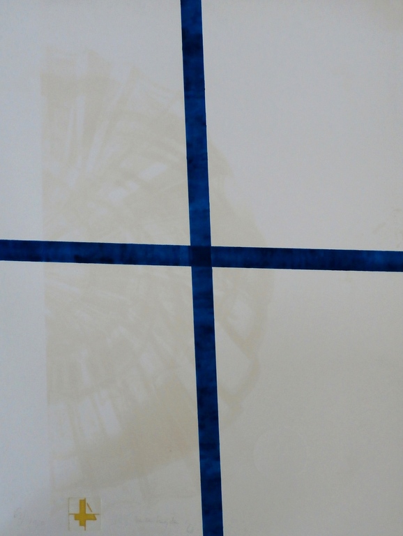 Jacques van der Heyden - zeefdruk: compositie met kruis - 1968 kopen? Bied vanaf 140!