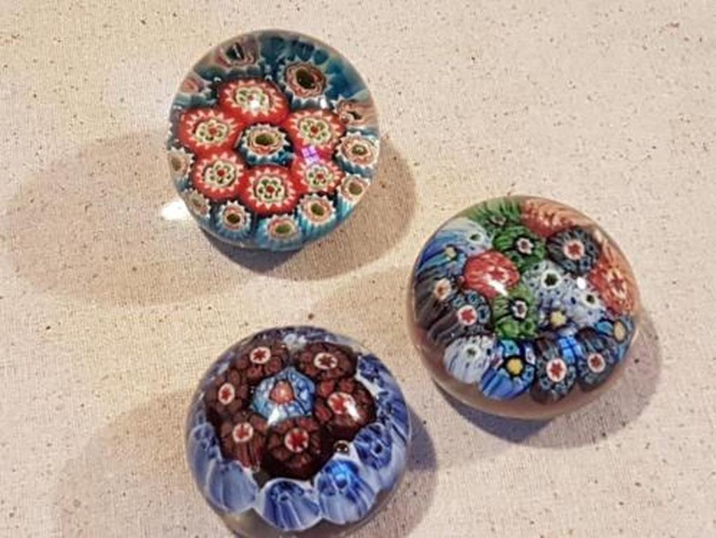 Presse-papier set ( 3 pz) met murrine kopen? Bied vanaf 10!