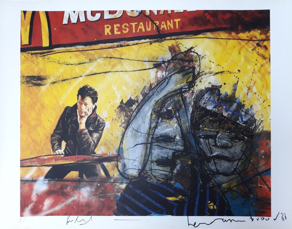 Herman Brood & Ton Leenarts: zeefdruk, McDonald's kopen? Bied vanaf 1!