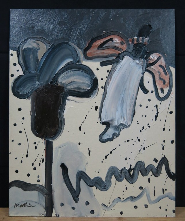 Anton Martineau: Olieverf op canvasboard, Woestijn met engel kopen? Bied vanaf 150!