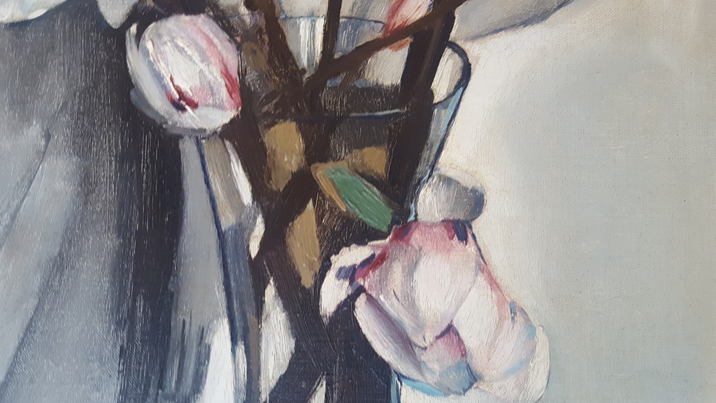 Aart Glansdorp - Magnolia's - olie op  doek, gesigneerd en '27 kopen? Bied vanaf 395!