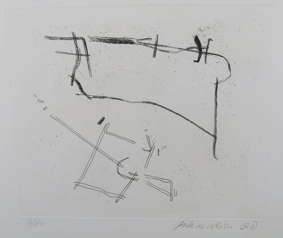 Auke de Vries: Ets, Lijncompositie verkocht voor € 90!