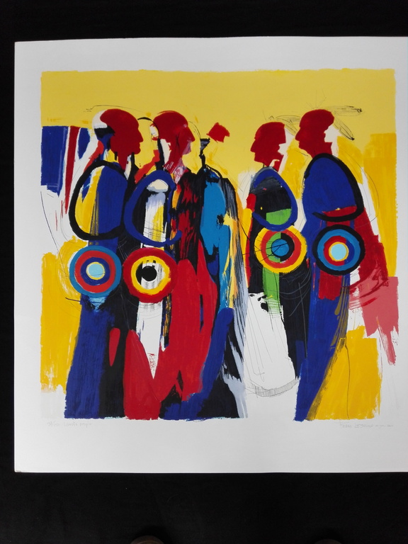 Frank Lejeune, zeefdruk op papier, Titel: Lakota people kopen? Bied vanaf 30!