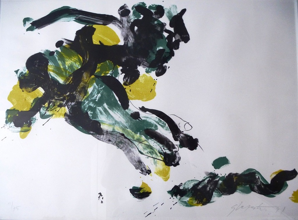 Ger Lataster, ingelijste kleurenlitho, 1991, handgesigneerd verkocht voor € 225!