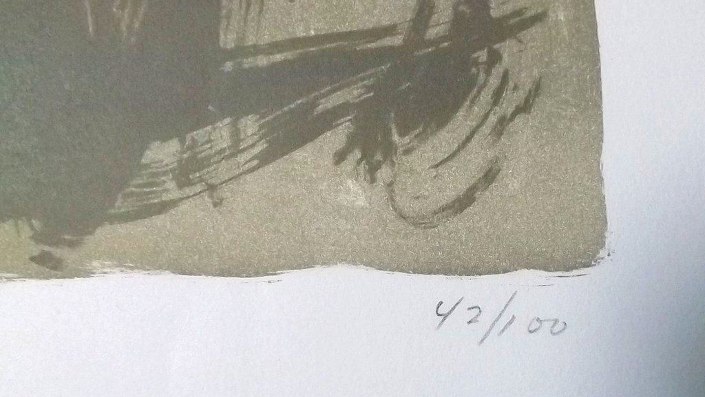 Otto B. de Kat - gesigneerde litho - het gele stoeltje kopen? Bied vanaf 1!