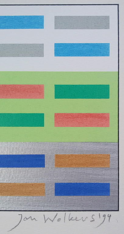 Jan Wolkers - Geometrische compositie, zeefdruk kopen? Bied vanaf 195!