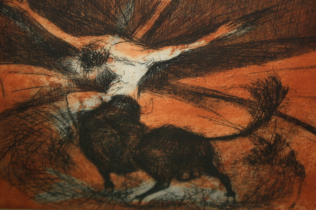 Walter Barten 1935 - 2004 - STIEREN VECHTEN - KLEUREN ETS kopen? Bied vanaf 40!