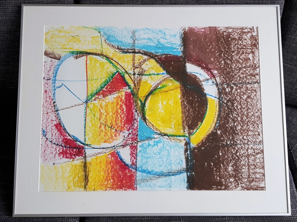 Bart de Graaf (1946) - Ingelijste Krijttekening, Compositie  kopen? Bied vanaf 1!