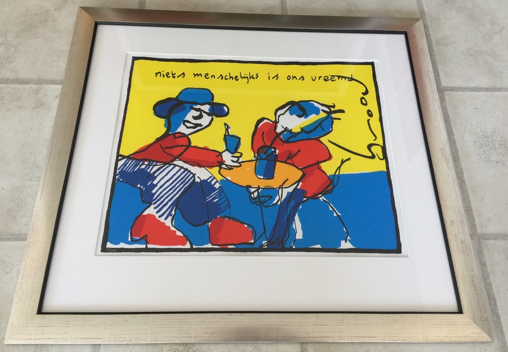 Herman Brood - Handgesigneerde Zeefdruk: "Niets menschelijks is ons vreemd" verkocht voor € 130!