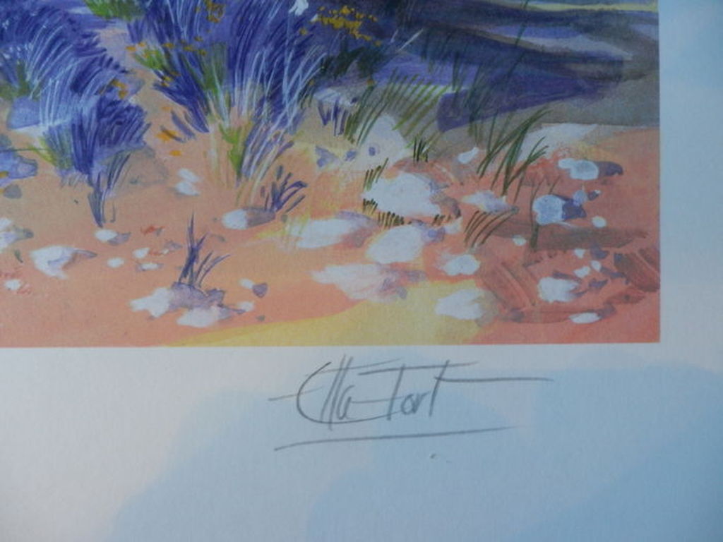 ELLA FORT  Lot van 2 Handgesigneerde Litho,s  CYPRESSEN en LAVENDELVELDEN kopen? Bied vanaf 1!