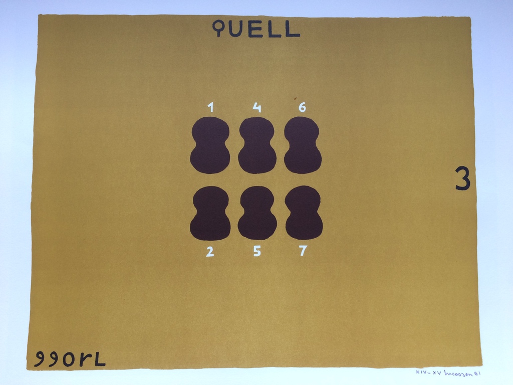 Reinier Lucassen, fraaie zeefdruk Quell uit 1991 in perfecte staat, XIV-XV verkocht voor € 155!