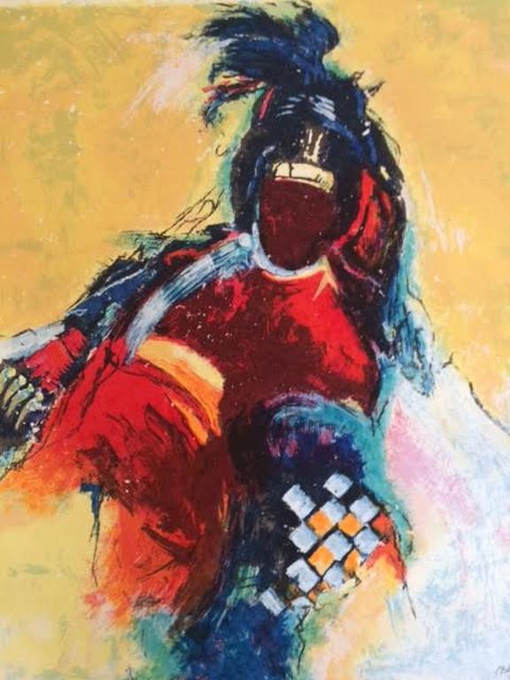 Gerard 't Hart Zeer fraaie grote zeefdruk Titel - Shamaan- verkocht voor € 69!