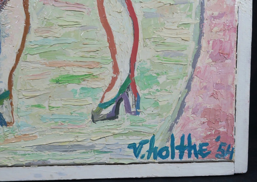 Jan van Holthe: Olieverf op doek, Jeune Fille Innocente - Ingelijst (groot) kopen? Bied vanaf 50!