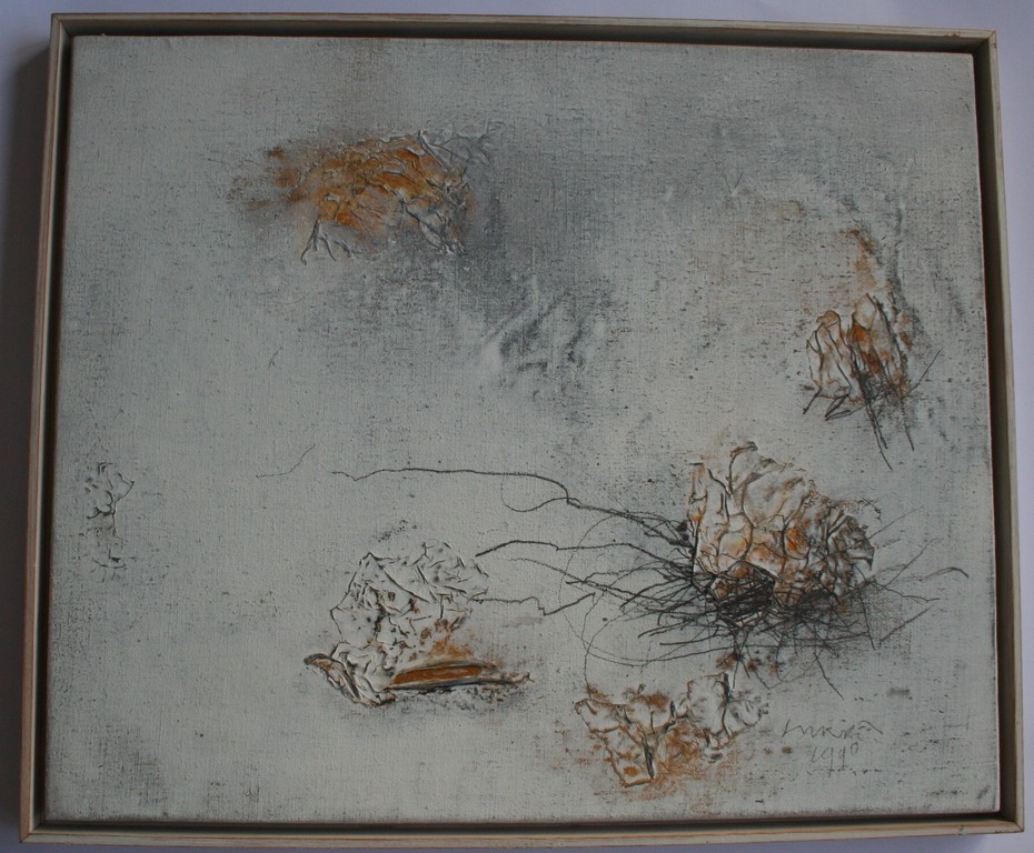 ERIC HIRDES, olieverf op doek, 'Bloemen' 1990 verkocht voor € 140!