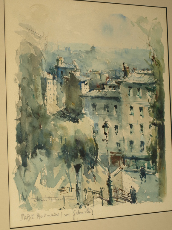 Aquarel – Montmartre, Rue Gabrielle – Gesigneerd – Ingelijst - 45 x 53 cm kopen? Bied vanaf 1!