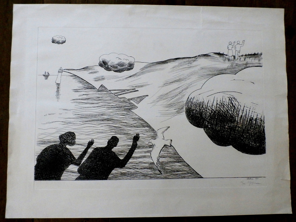 Hannes Postma - ets: Afscheid - 1971 kopen? Bied vanaf 25!